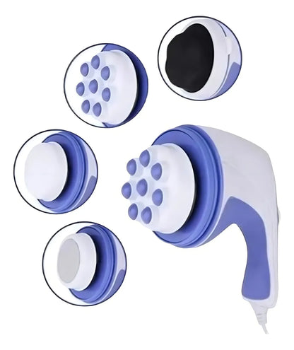Masajeador Muscular Portatil con 4 Cabezales Intercambiables - ¡Relaja Tus Músculos y Alivia el Dolor!