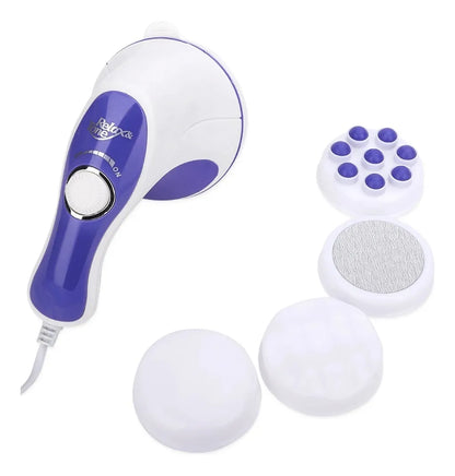 Masajeador Muscular Portatil con 4 Cabezales Intercambiables - ¡Relaja Tus Músculos y Alivia el Dolor!