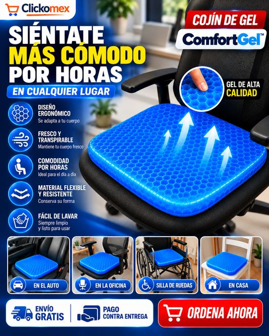 Cojín de Gel Ergonómico ComfortGel™ - Siéntate más Cómodo por Horas