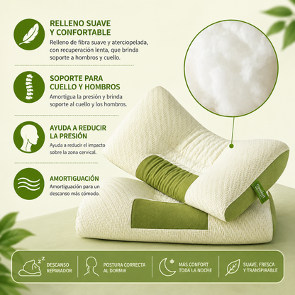 2X1 Almohada Ortopedica Ergonomica Comfort™ | Duerme Mejor y Olvídate de Despertar con Dolor de Cuello