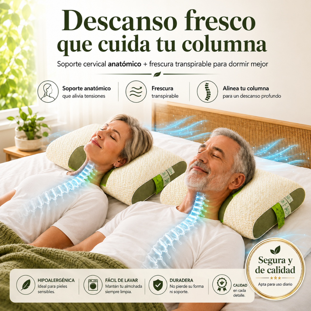 2X1 Almohada Ortopedica Ergonomica Comfort™ | Duerme Mejor y Olvídate de Despertar con Dolor de Cuello