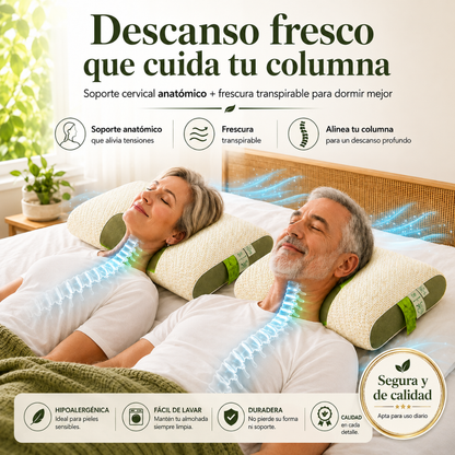 2X1 Almohada Ortopedica Ergonomica Comfort™ | Duerme Mejor y Olvídate de Despertar con Dolor de Cuello