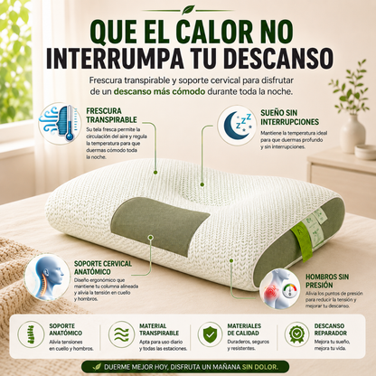 2X1 Almohada Ortopedica Ergonomica Comfort™ | Duerme Mejor y Olvídate de Despertar con Dolor de Cuello