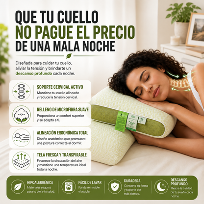 2X1 Almohada Ortopedica Ergonomica Comfort™ | Duerme Mejor y Olvídate de Despertar con Dolor de Cuello